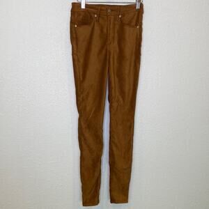 Good American Good Waist Faux Suede Skinny Pants EUC Sz 2/26 Polyester Highrise